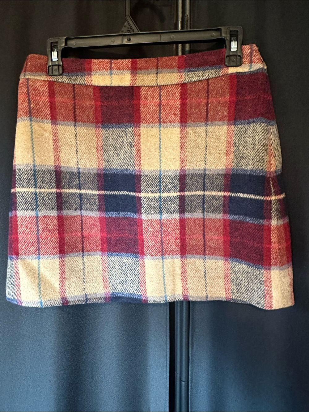 RIHOAS Plaid Mini Skirt NWT Size Small Wool Blend Look Side Zip